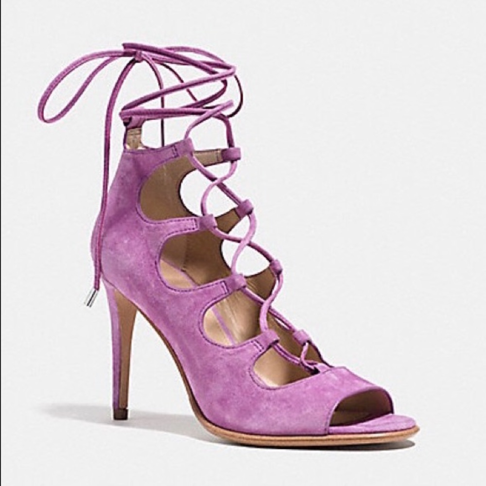 NWT🔥Coach Kira Suede lace-up heels🔥Sz9